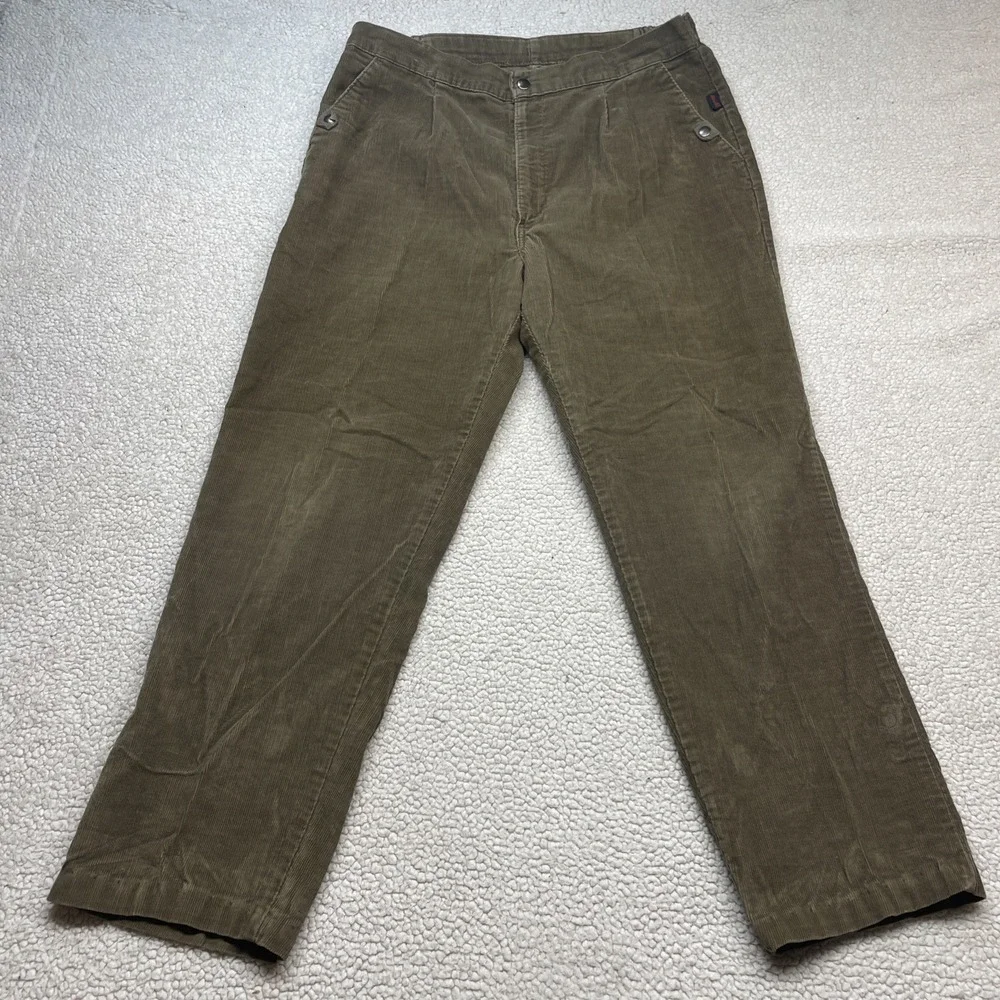 Levi's Pants Mens 35x28 Brown Movin On Corduroy Straight Leg Pleated Vintage
